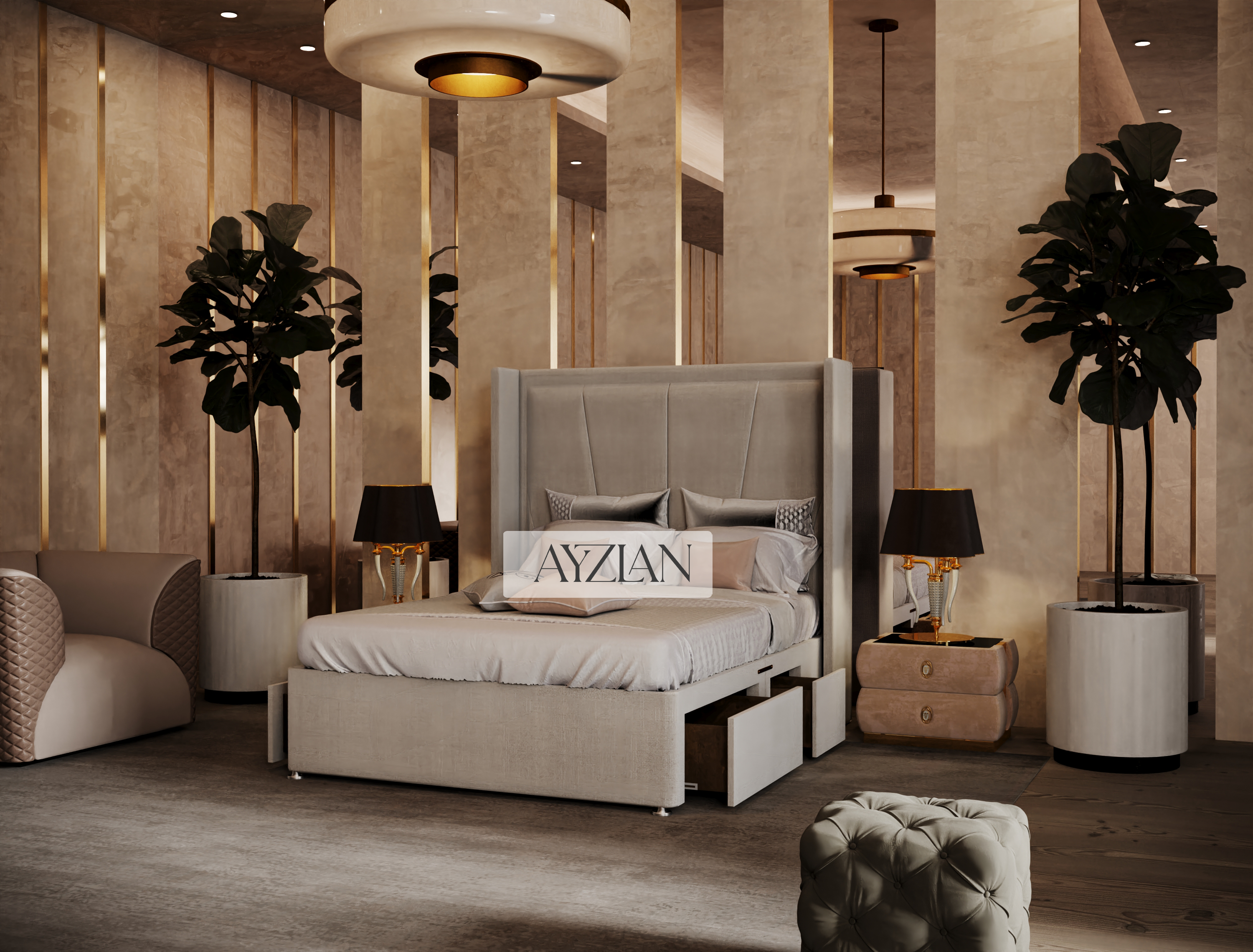 Prada Winged Drawer Storage Divan Bed