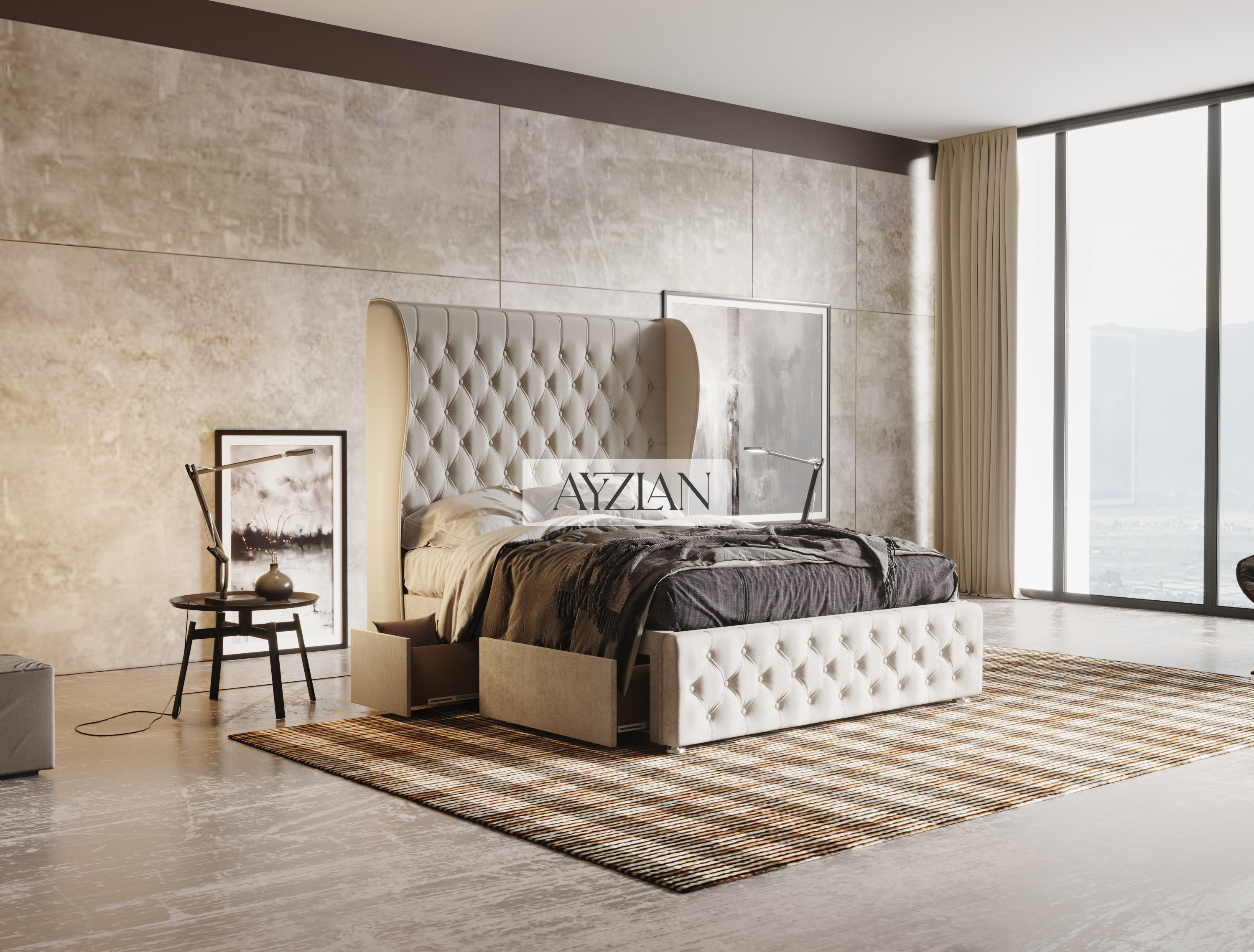 Noah Winged Divan Storage Drawer Bed Ayzlan