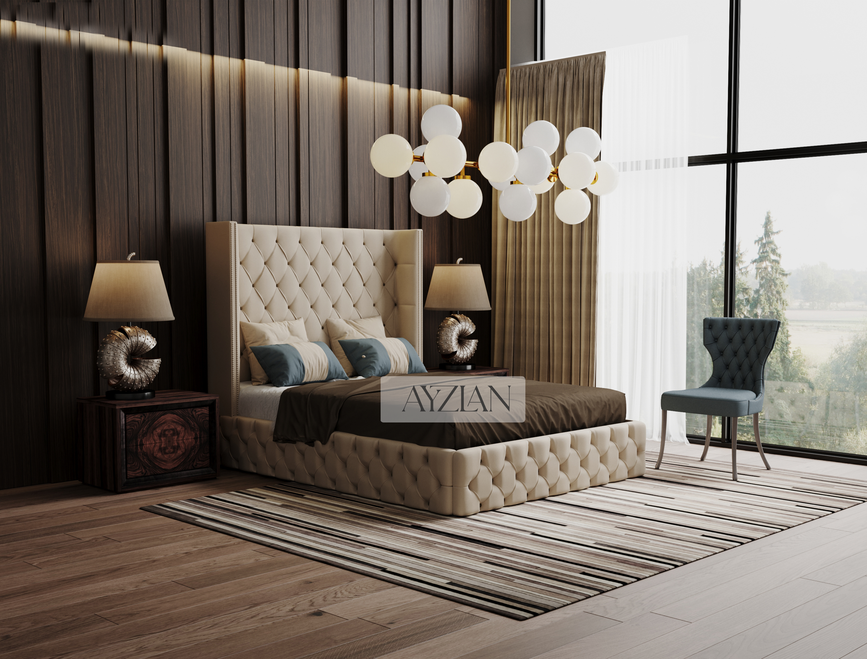 Hail Curve Winged Designer Bed