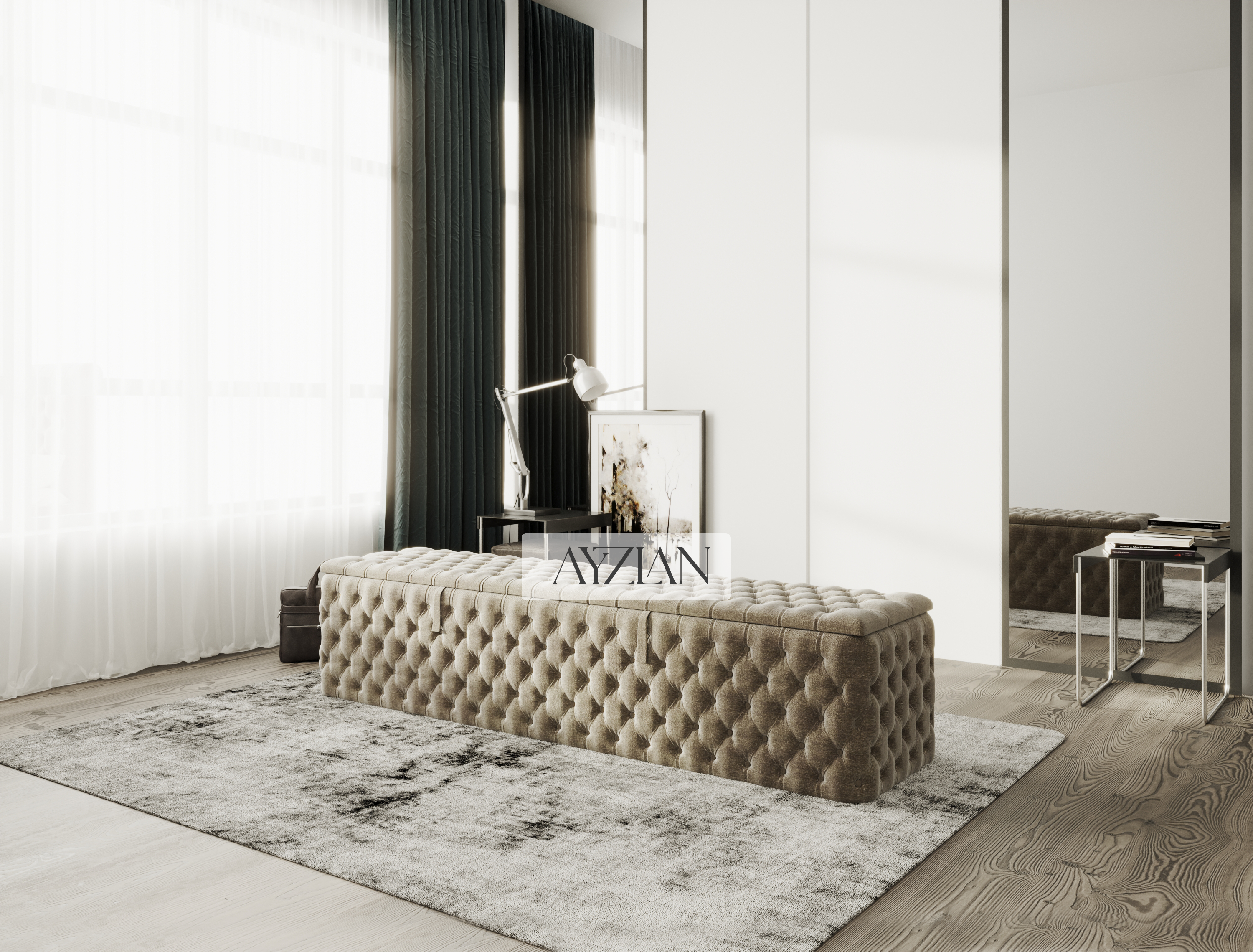 Full Upholstery Sides Chesterfield Designer Ottoman Box