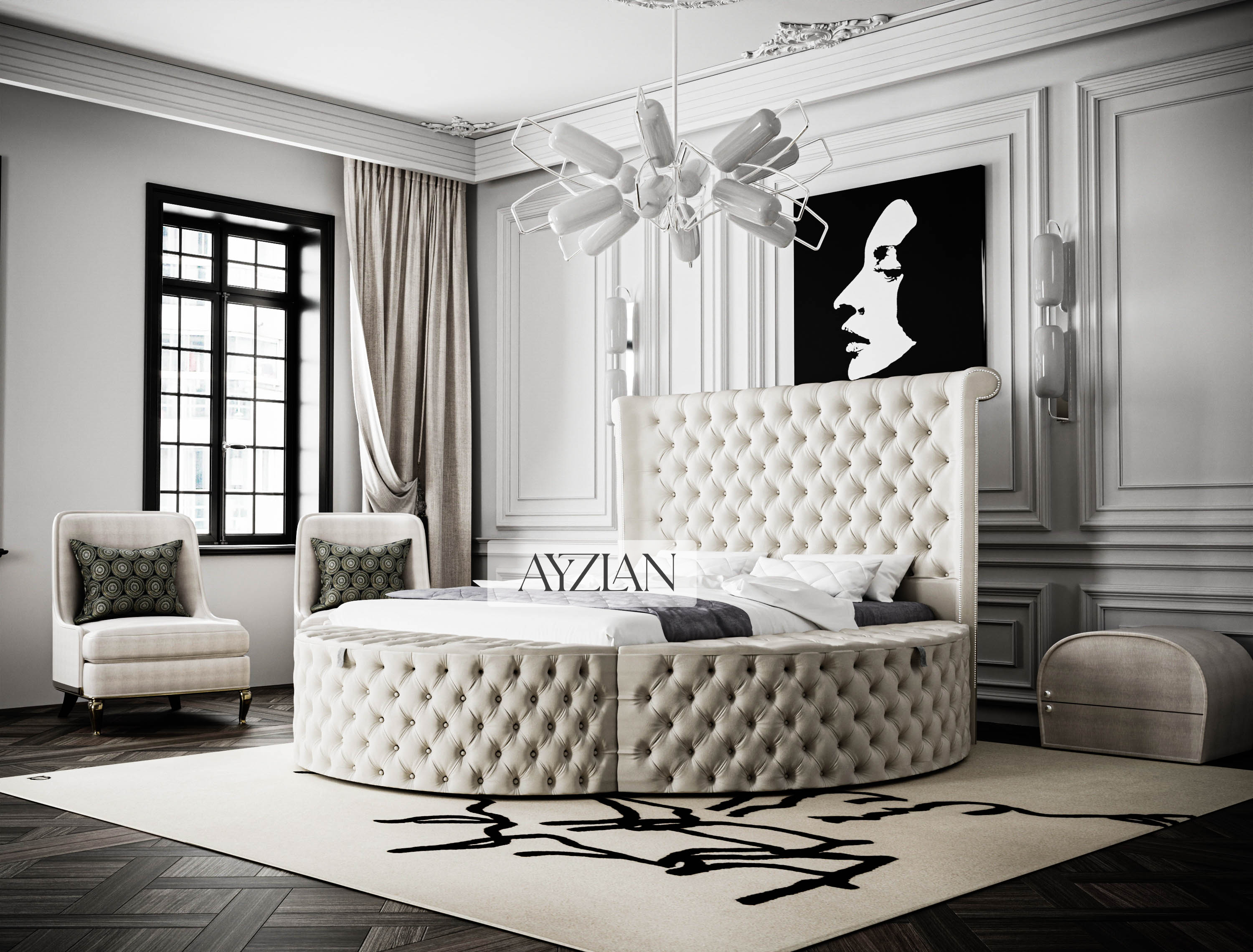 Amber Round Chesterfield Storage Bed