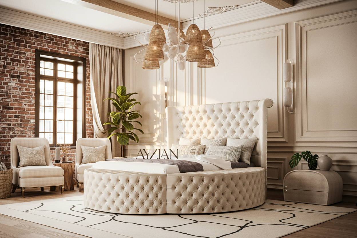 Amber Round Chesterfield Storage Bed