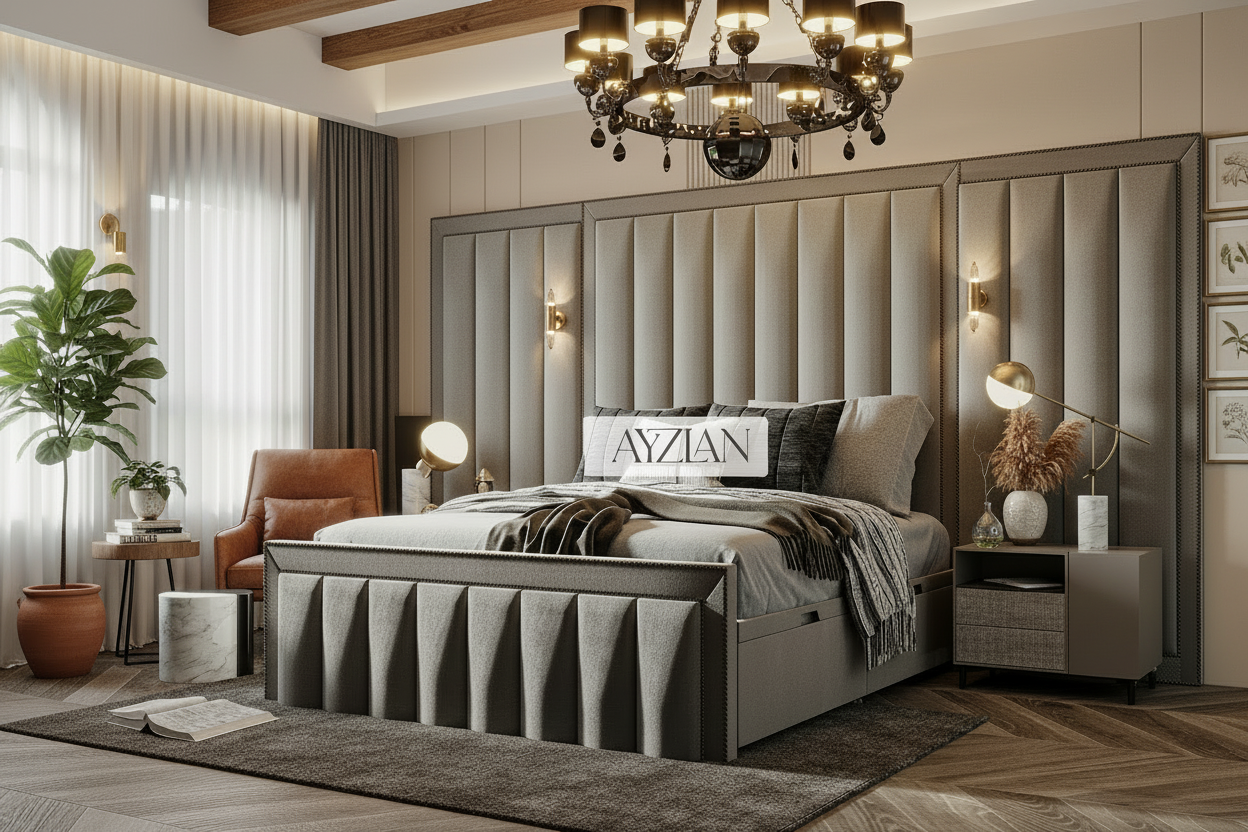 Godiva Wide Headboard Divan Ottoman Platform Top Under Storage Bed