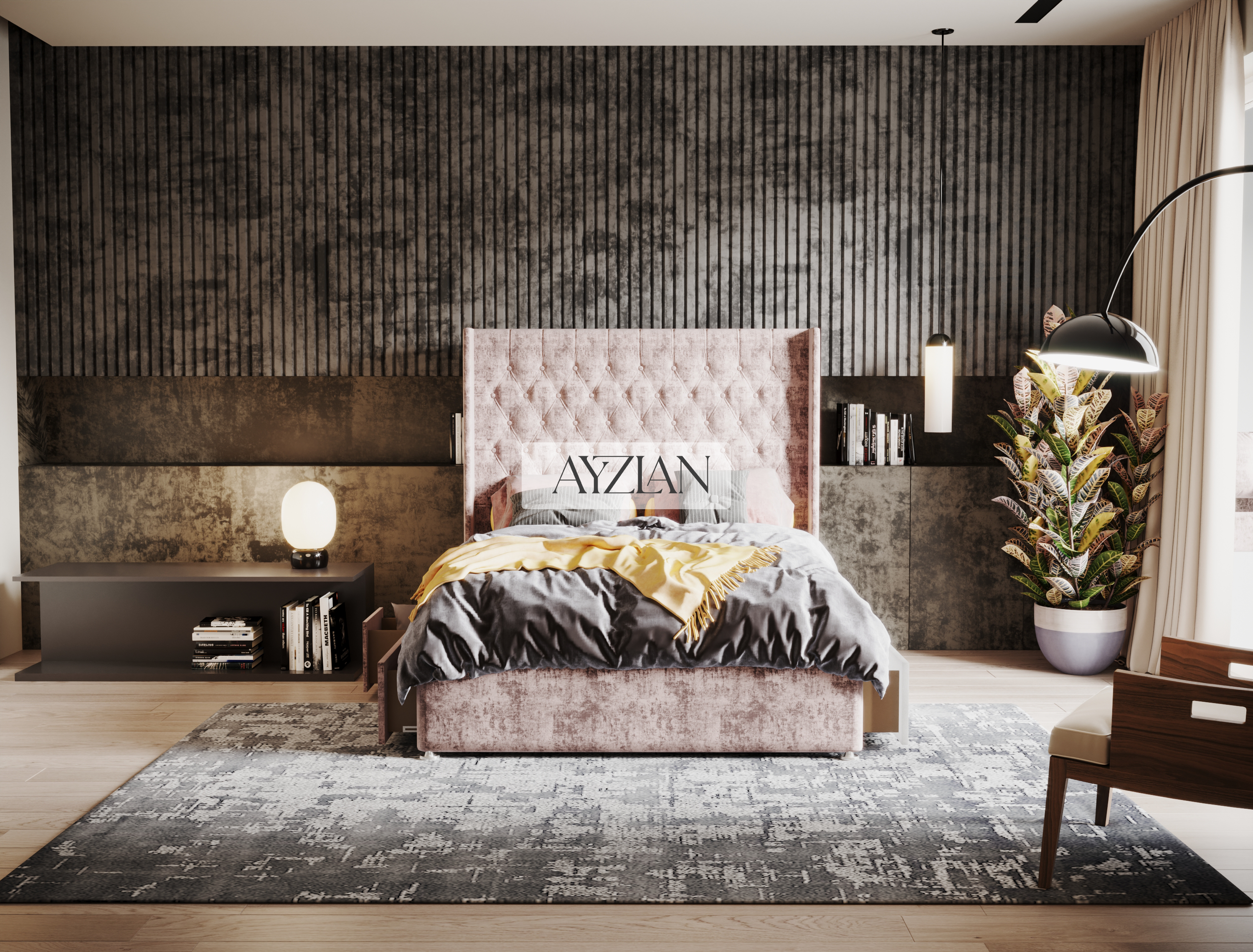 Ramy Classic Winged Divan Drawer Storage Bed