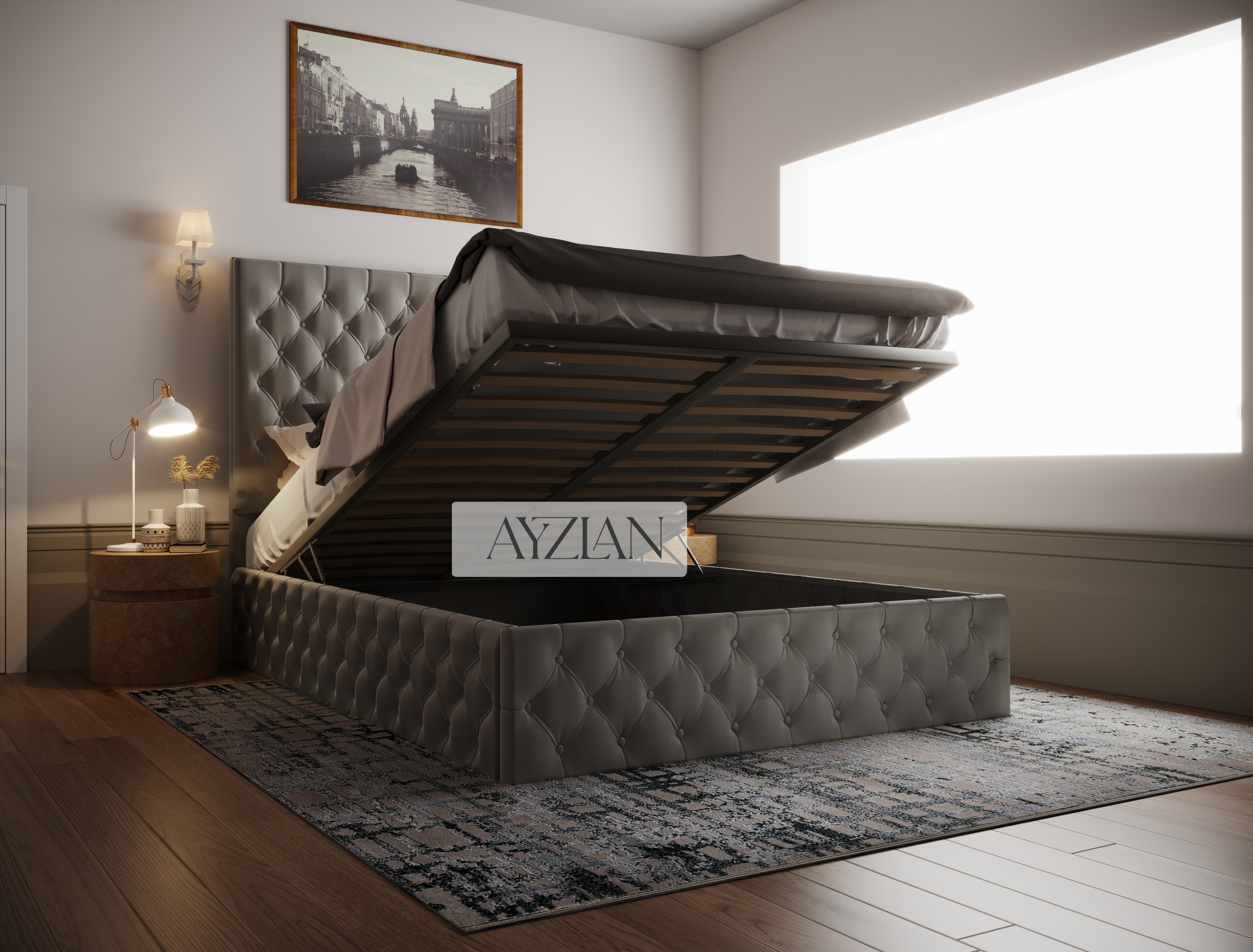 Cerry Upholstered Chesterfield Bed