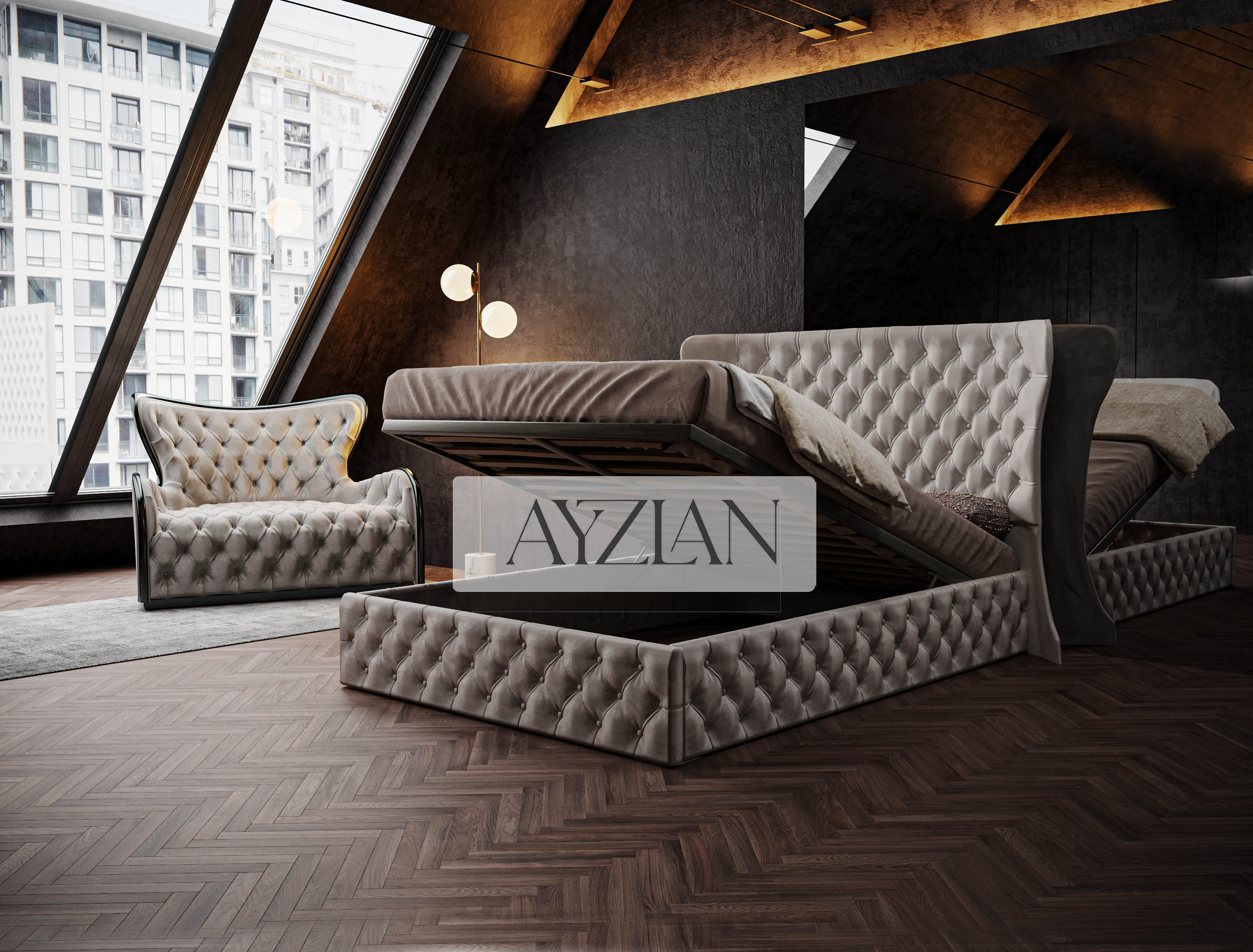 Arianna Chesterfield Winged Designer Bed