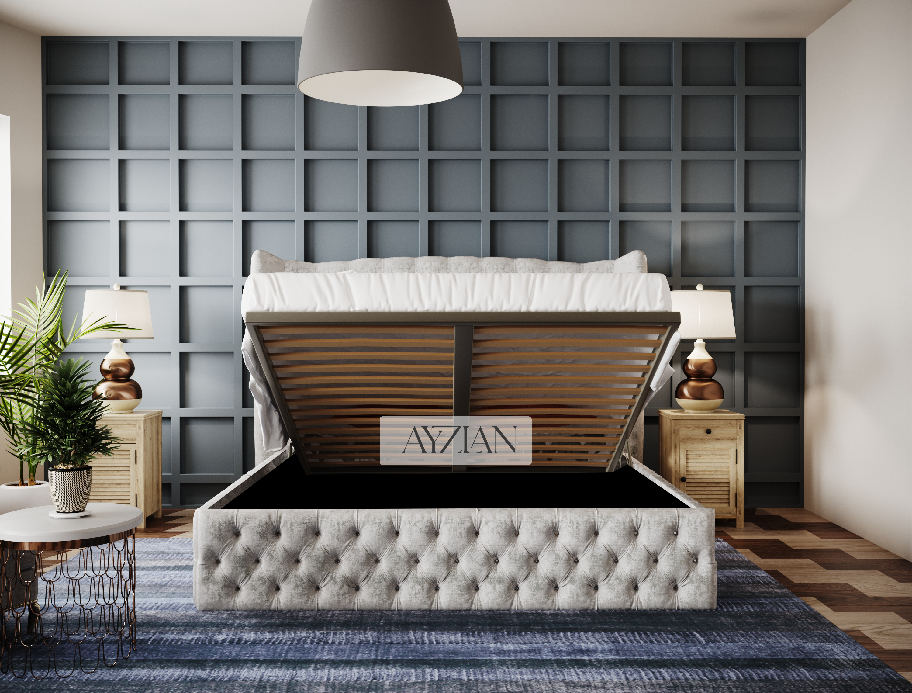 Mona Winged Chesterfield Designer Bed