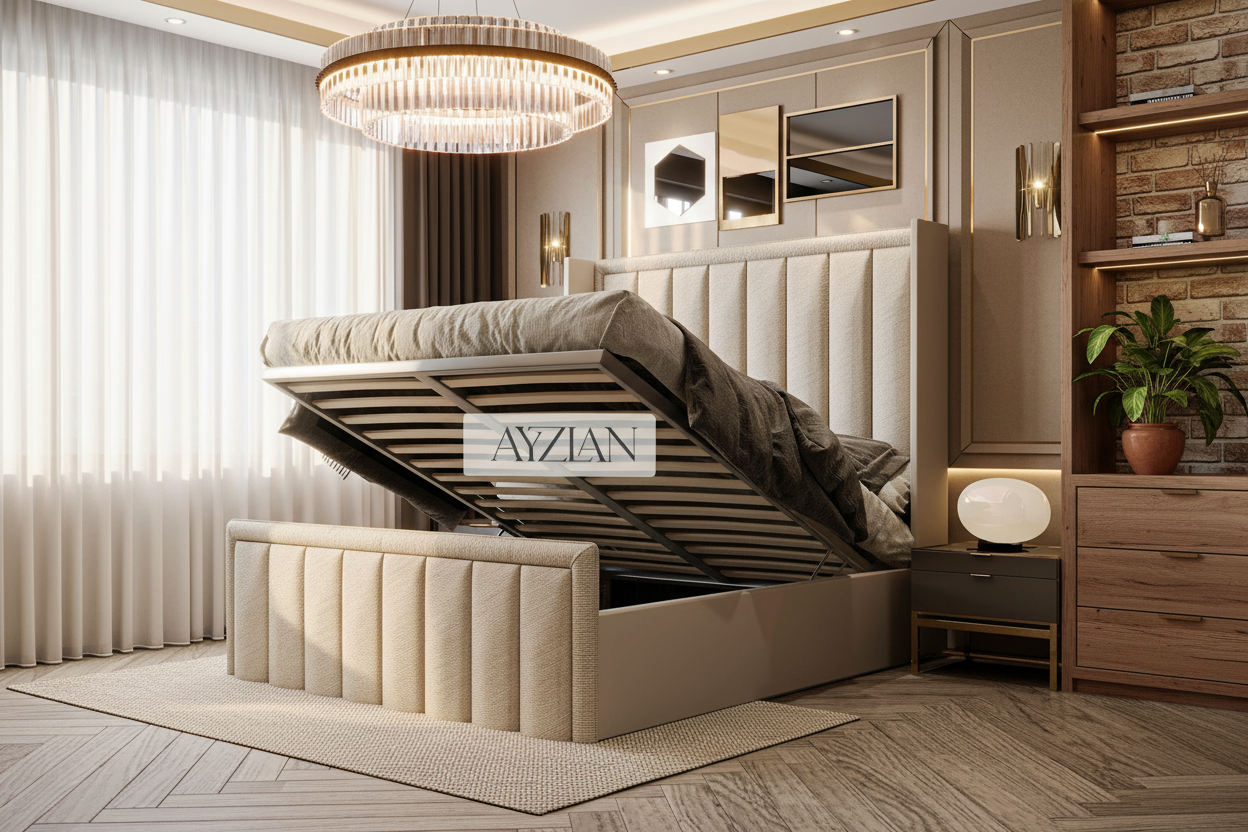 Blake Bumber Stripe Panel Line Winged Bed