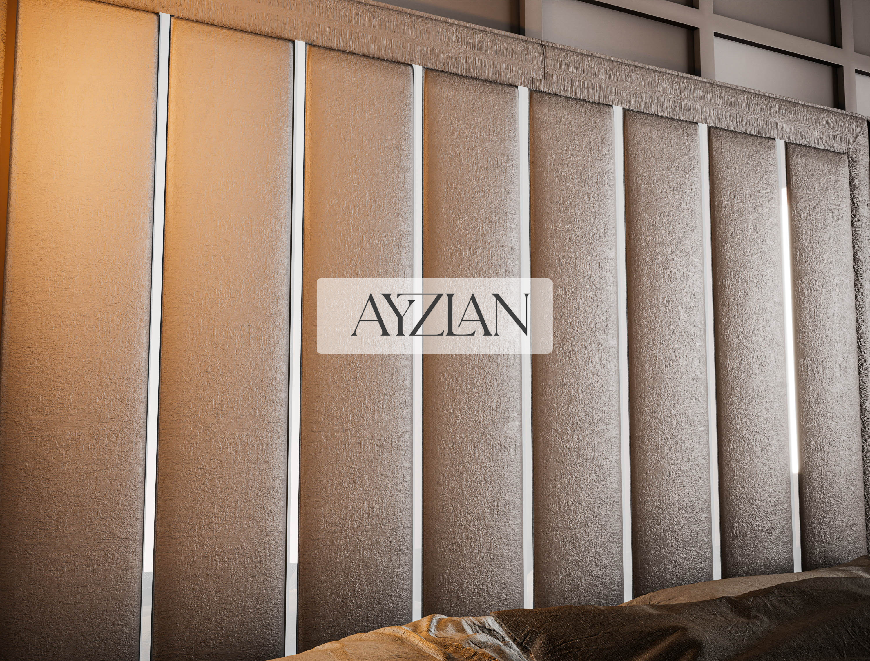 Brinly Chrome Strip Wide Headboard Panelled Bed