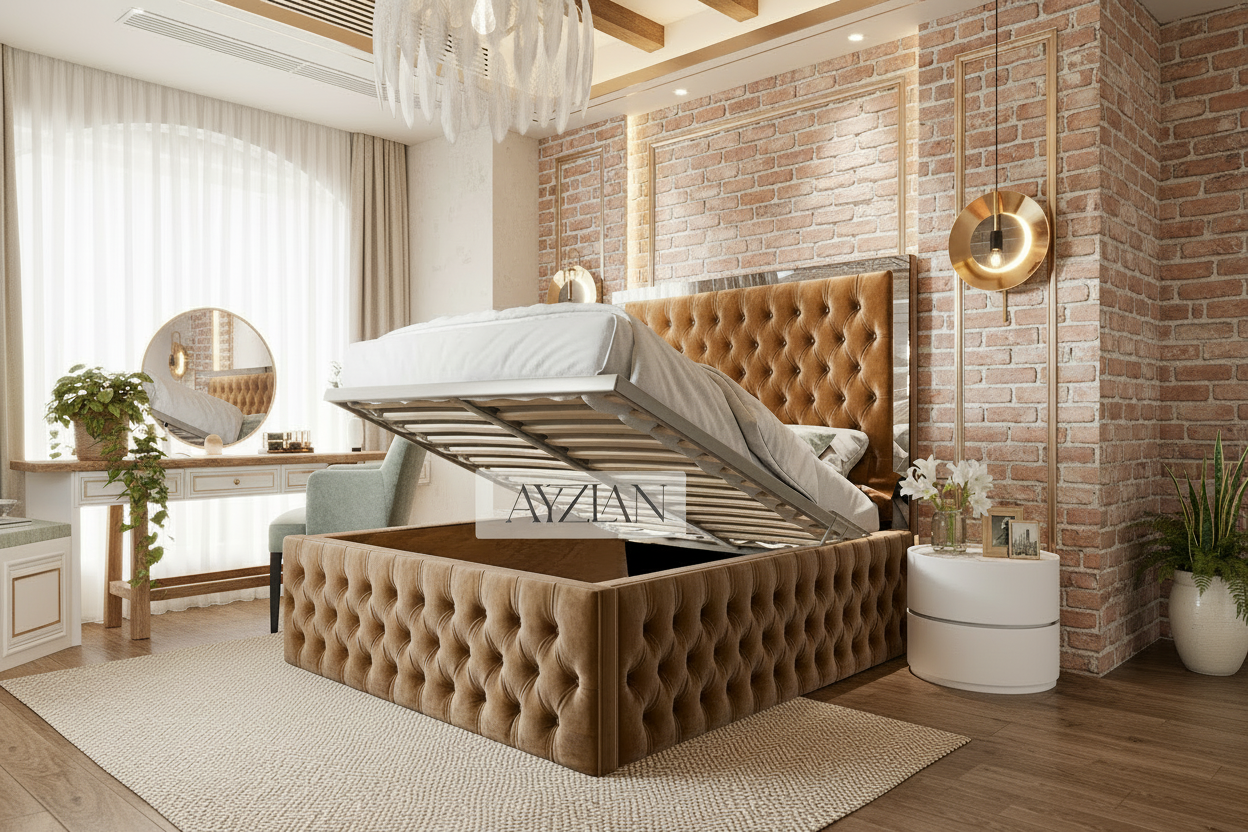 Azure Mirror Elegance Bed