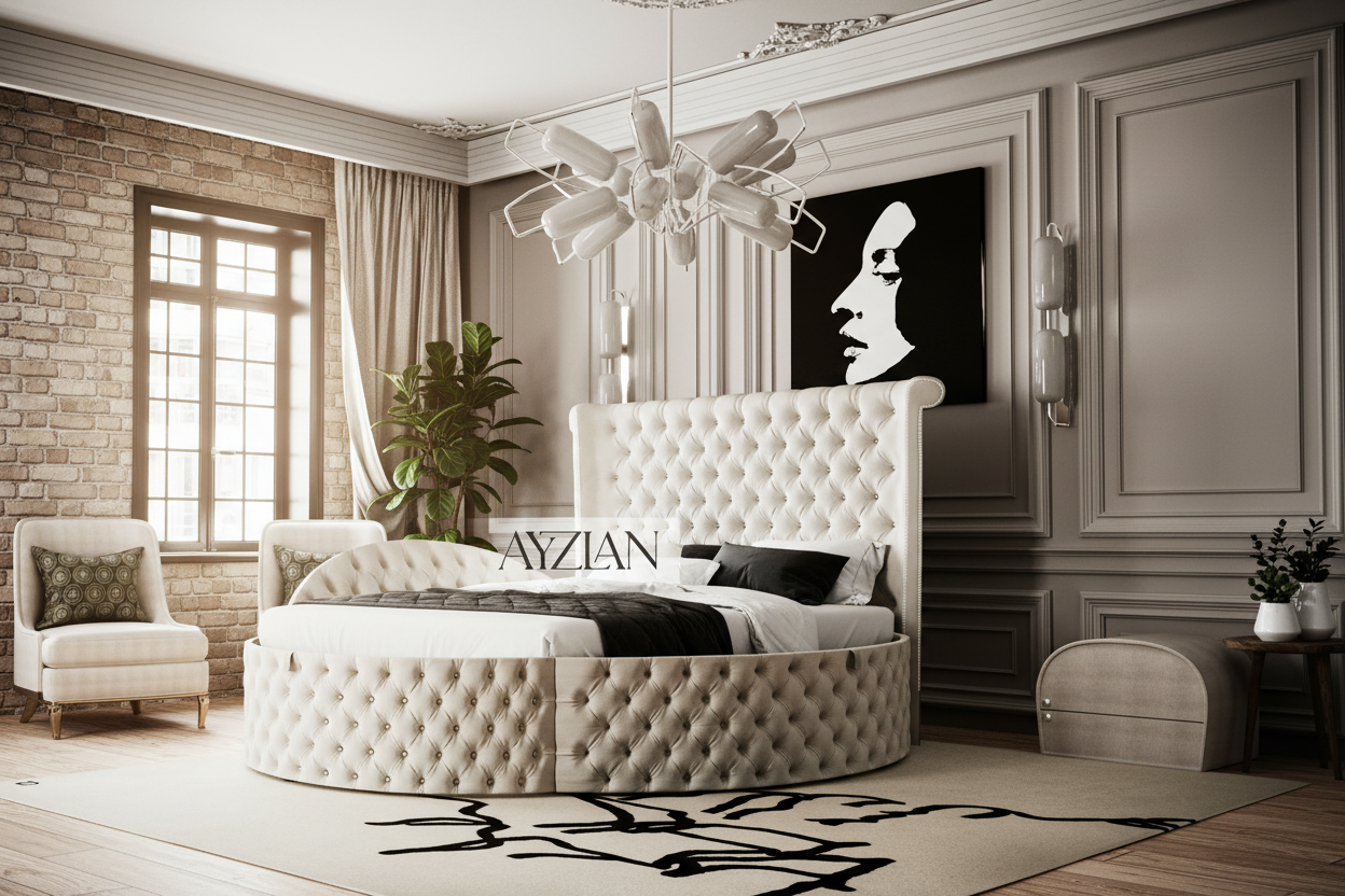 Amber Round Chesterfield Storage Bed