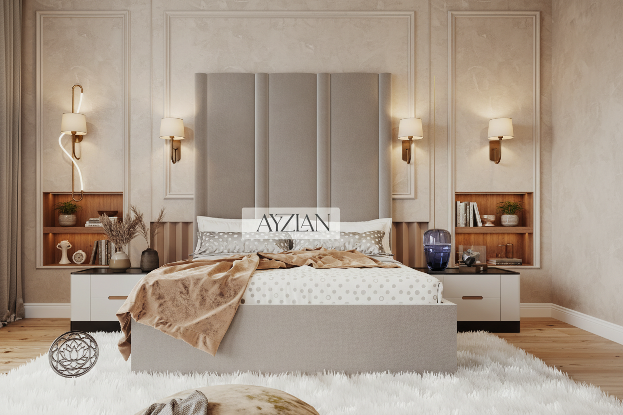 Scarlett Hybrid Mirror Wide Extended Headboard Bed