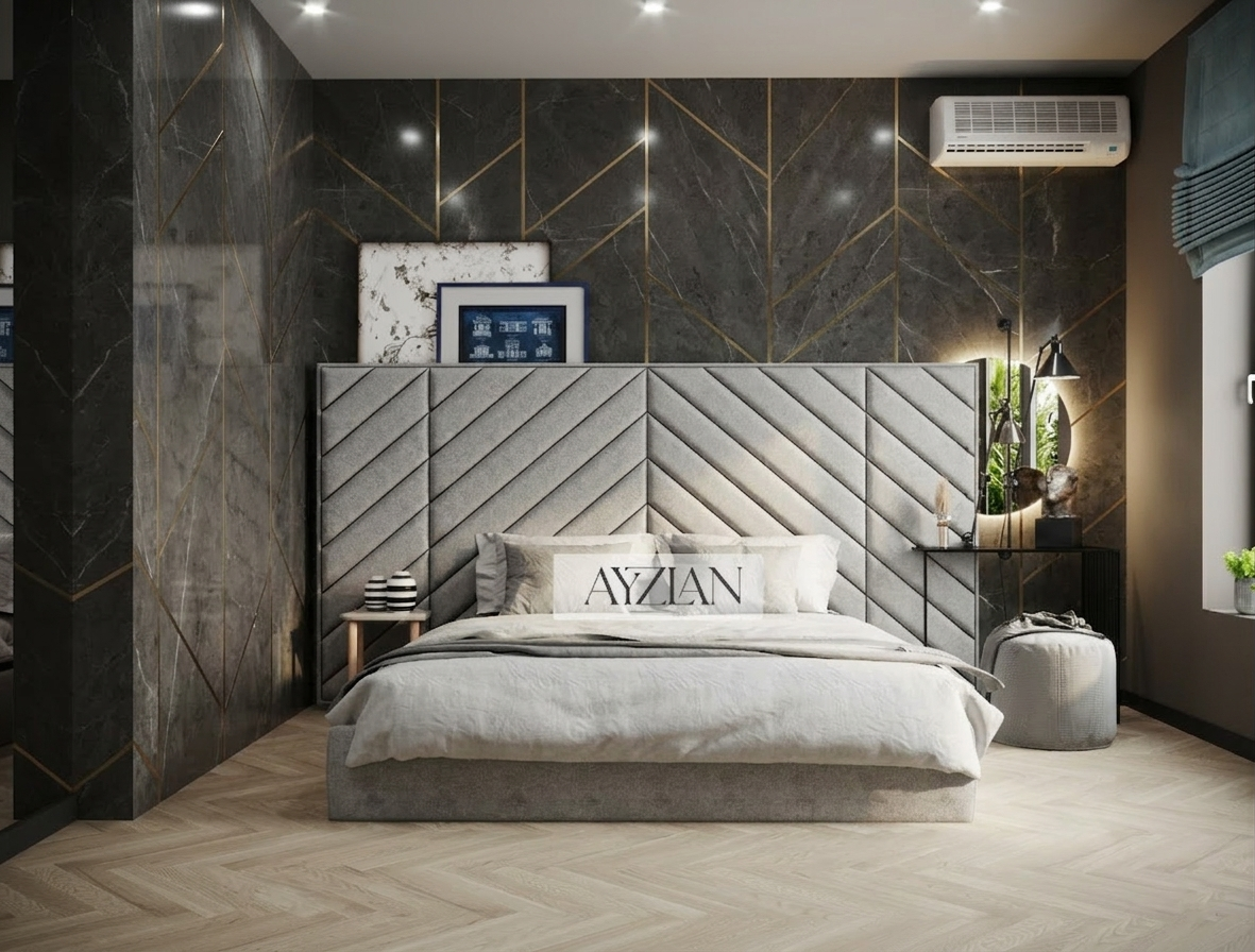 Lily Chesterfield Cross Panel Bed