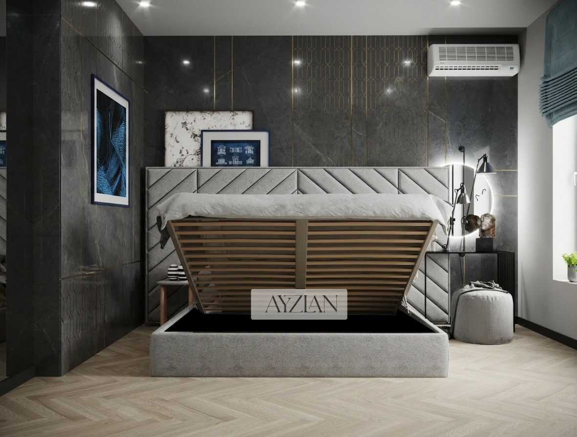 Lily Chesterfield Cross Panel Bed