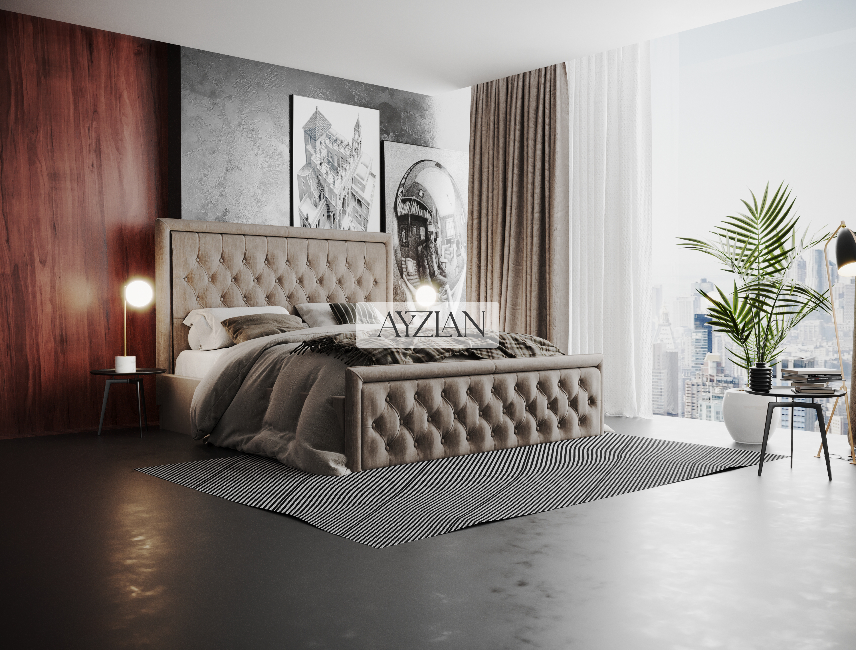 Bumber Square Chesterfield Bed