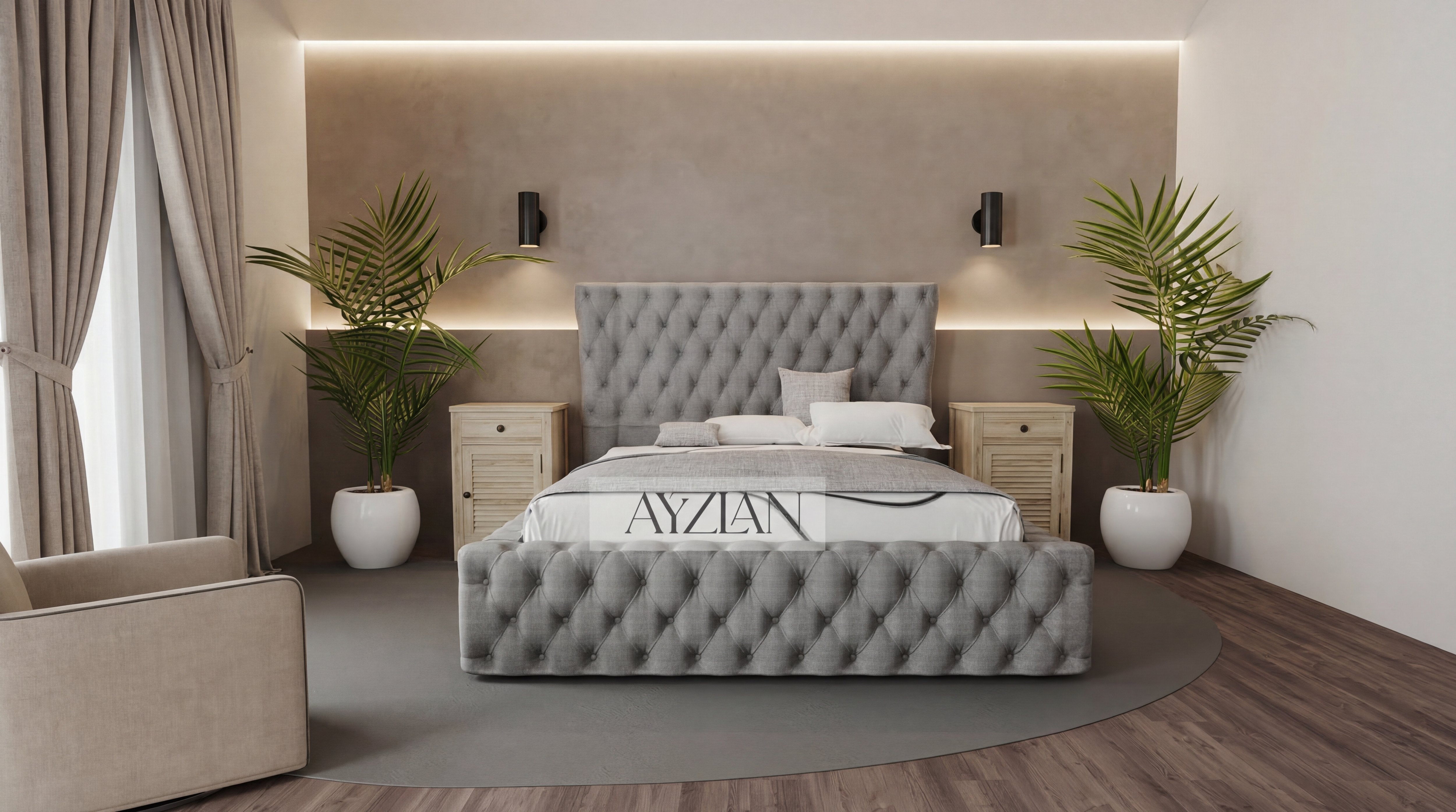 Daisy Thick Round Winged Bed