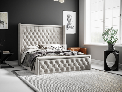 Kelsey Bumber Square Wingback Bed