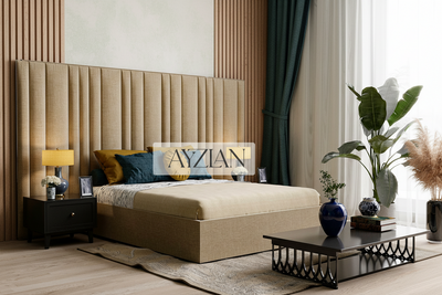 Hopper Wide Headboard Stripe Lines Linear Bed