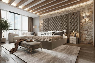 Chelsea Wide Headboard Fabric Chesterfield Bed