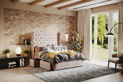 Ramy Classic Winged Divan Drawer Storage Bed