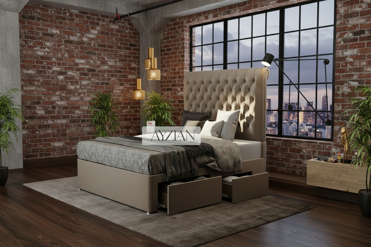 Lucy Sleigh Scroll Storage Drawer Divan Bed