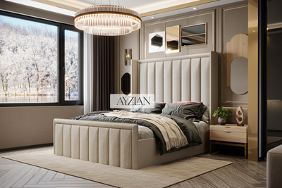 Blake Bumber Stripe Panel Line Winged Bed