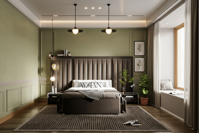 Godiva Wide Headboard Panelled Stripe Storage Drawer Divan Bed