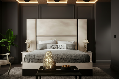 Ava Elegance Glossy Trim Wider Headboard Bed