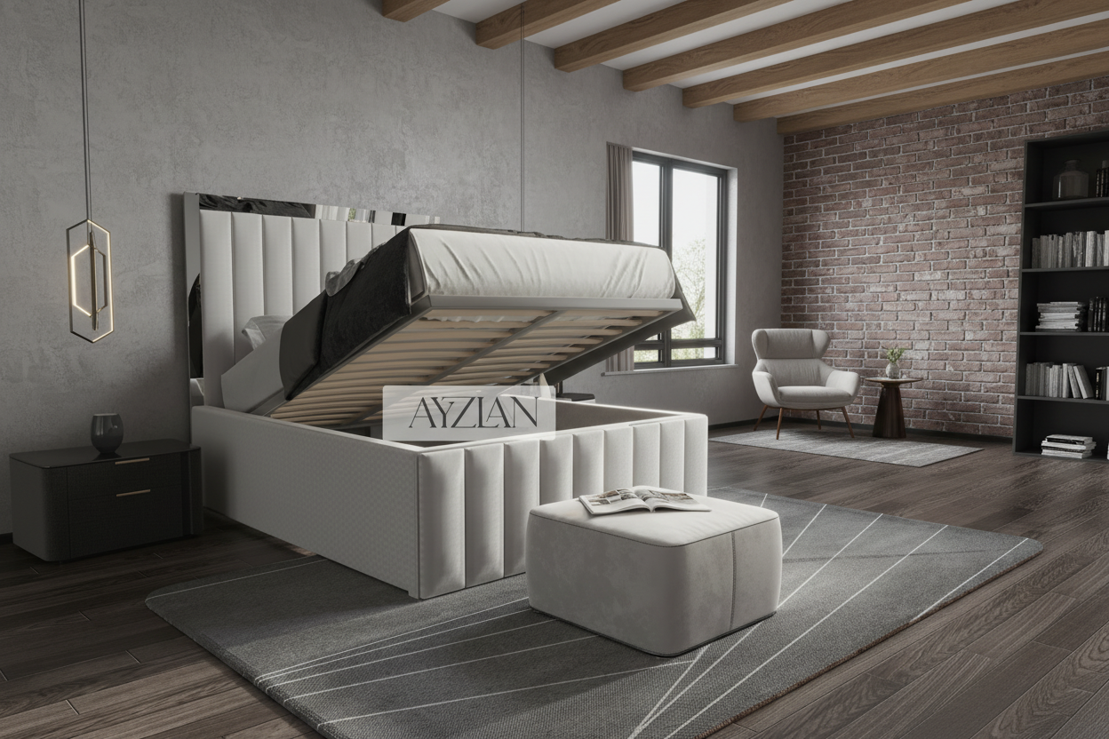 Luca Mirror Stripe Line Bed