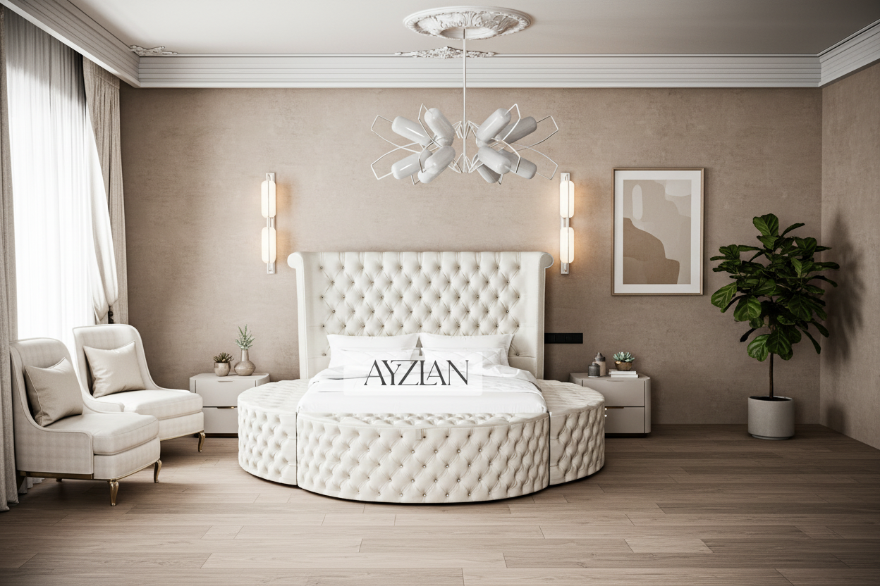 Amber Round Chesterfield Storage Bed