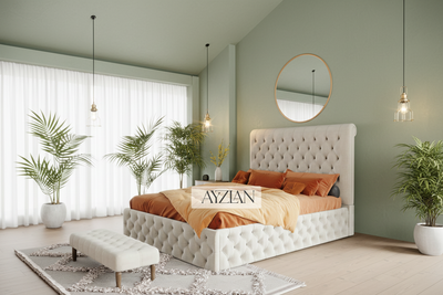 Zoe Sleigh Scroll Chesterfield Designer Bed