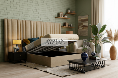 Hopper Wide Headboard Stripe Lines Linear Bed