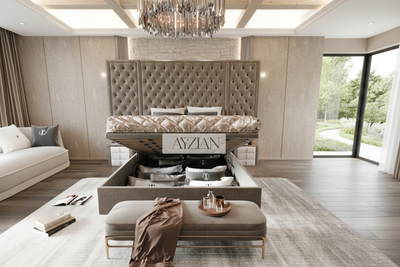 Chelsea Wide Headboard Fabric Chesterfield Bed