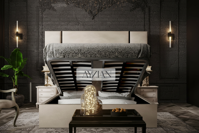 Ava Elegance Glossy Trim Wider Headboard Bed