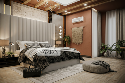 Alwin Wide Headboard Panel Stripe Bed