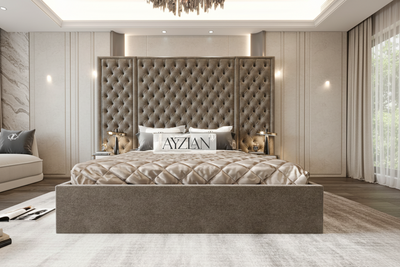 Chelsea Wide Headboard Fabric Chesterfield Bed