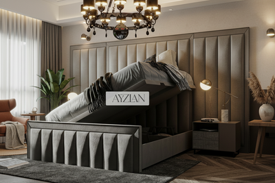 Godiva Wide Headboard Divan Ottoman Platform Top Under Storage Bed