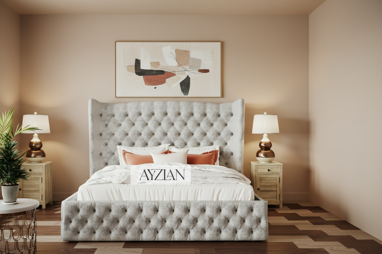Mona Winged Chesterfield Designer Bed