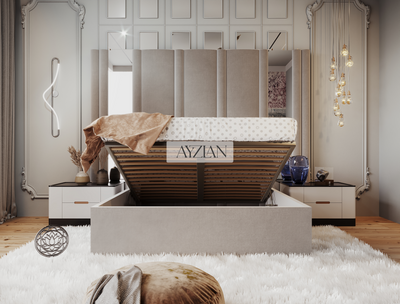Scarlett Hybrid Mirror Wide Extended Headboard Bed