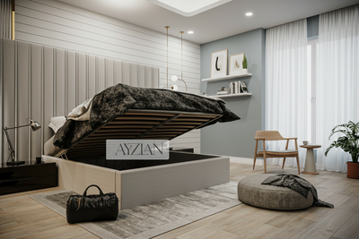 Alwin Wide Headboard Panel Stripe Bed