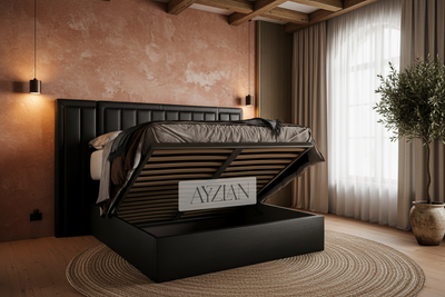 Brinly Chrome Strip Wide Headboard Panelled Bed