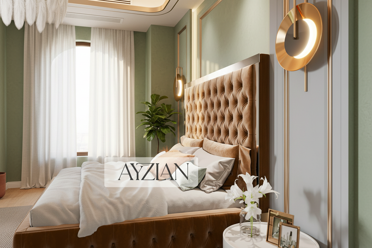 Azure Mirror Elegance Bed