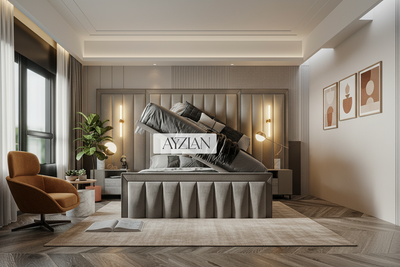 Godiva Wide Headboard Divan Ottoman Platform Top Under Storage Bed