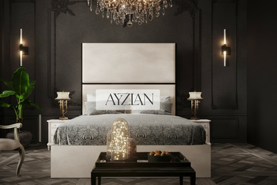 Ava Elegance Glossy Trim Wider Headboard Bed