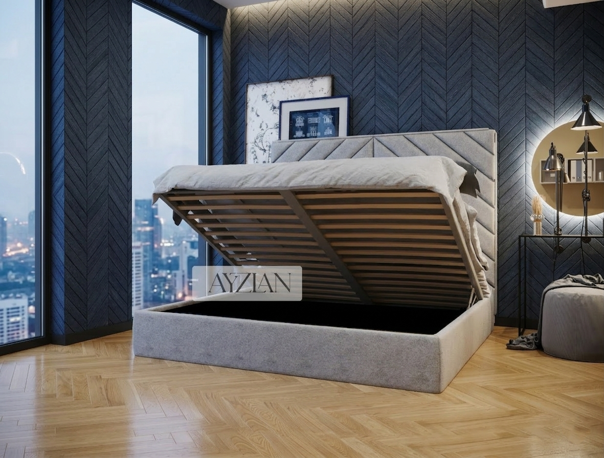 Lily Chesterfield Cross Panel Bed