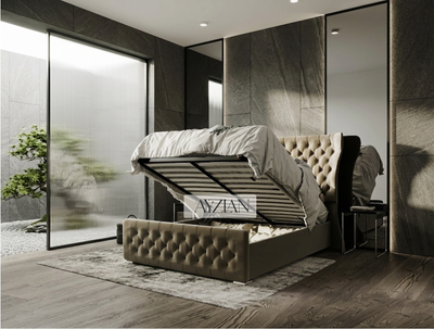 Monaco Tall Headboard Winged Bed