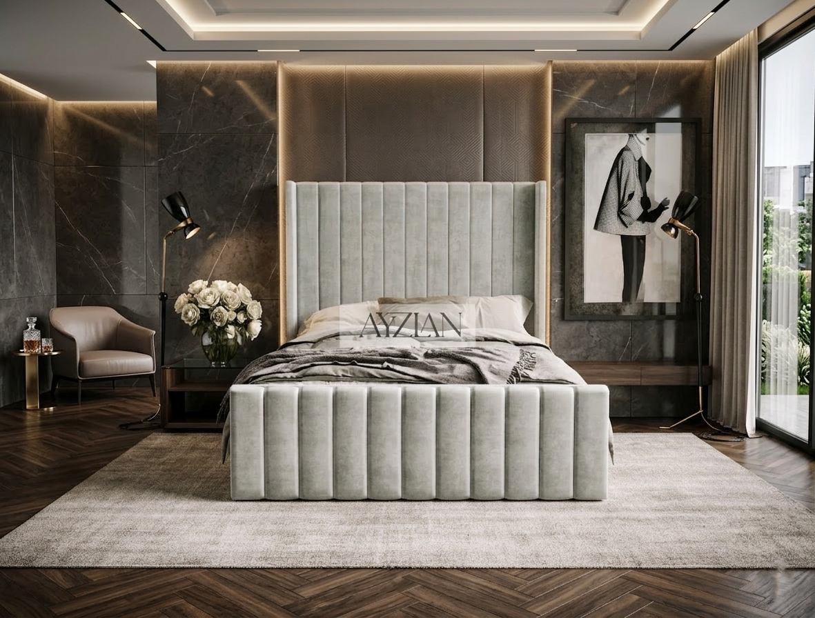 Tyler Linear Stripe Panel Lined Bed