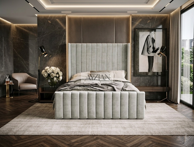 Tyler Linear Stripe Panel Lined Bed