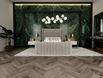 Grace Winged Stripe Curved Footboard Bed