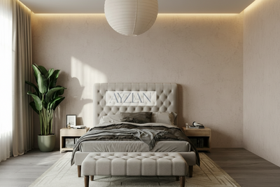 Zoe Chesterfield Scroll Sleigh Bed